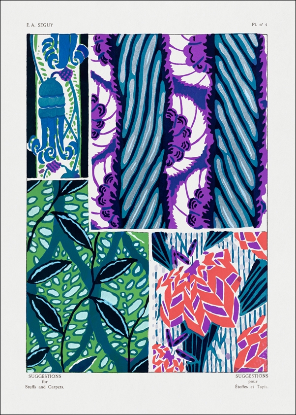 Vintage floral patterns, Art Nouveau, E. A. Séguy -  plakat Wymiar do wyboru: 50x70 cm
