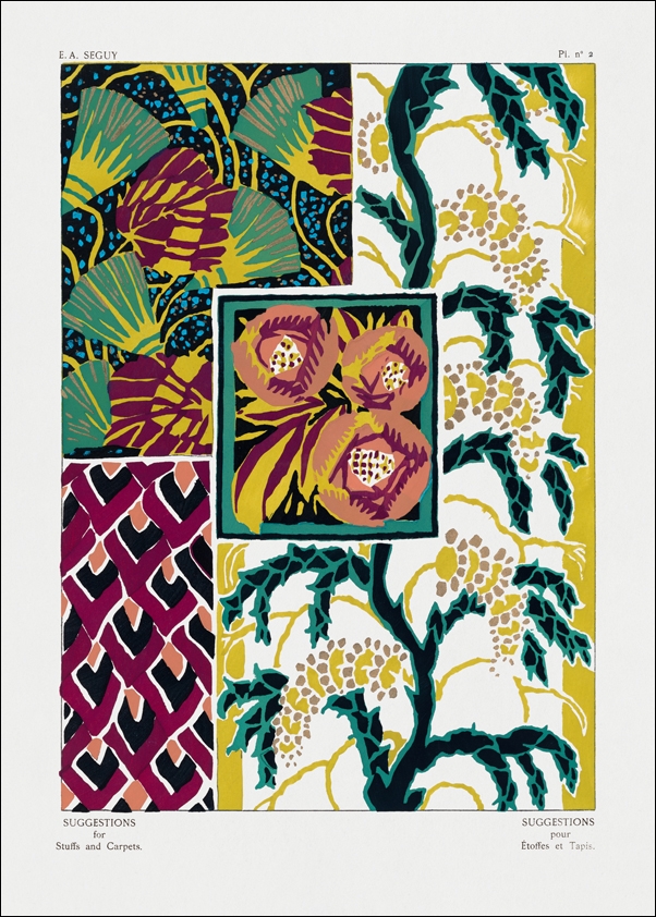 Vintage flower patterns, elegant Art Nouveau, E. A. Séguy -  plakat Wymiar do wyboru: 30x40 cm