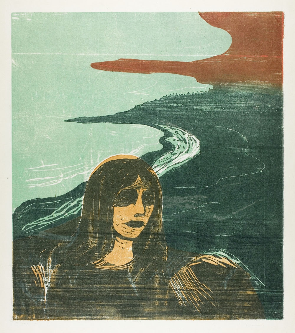 Woman’s Head against the Shore (1899), Edvard Munch -  plakat Wymiar do wyboru: 30x40 cm