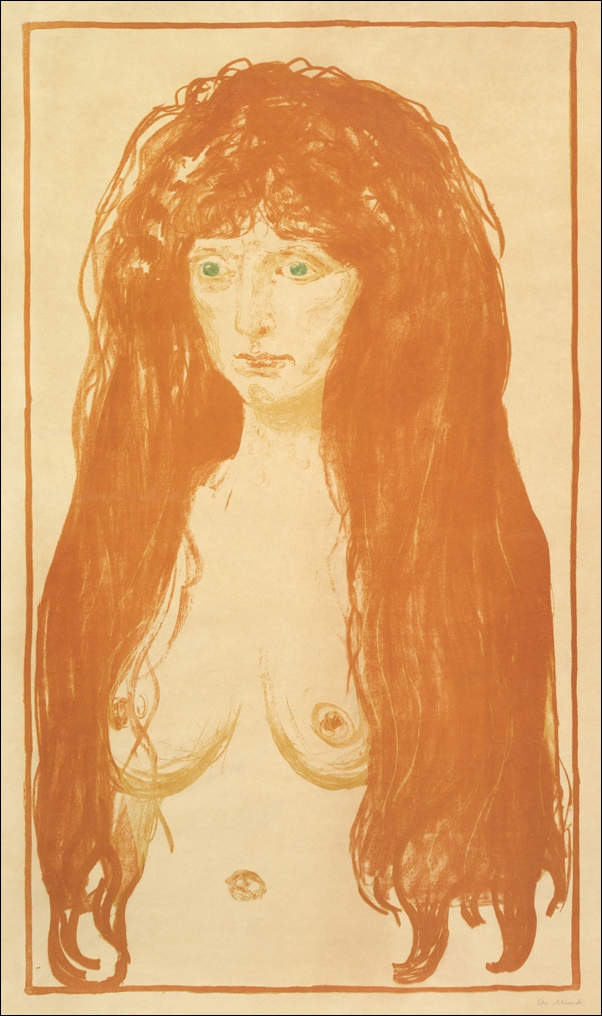 The Sin, Woman with Red Hair and Green Eyes (1902), Edvard Munch -  plakat Wymiar do wyboru: 20x30 cm