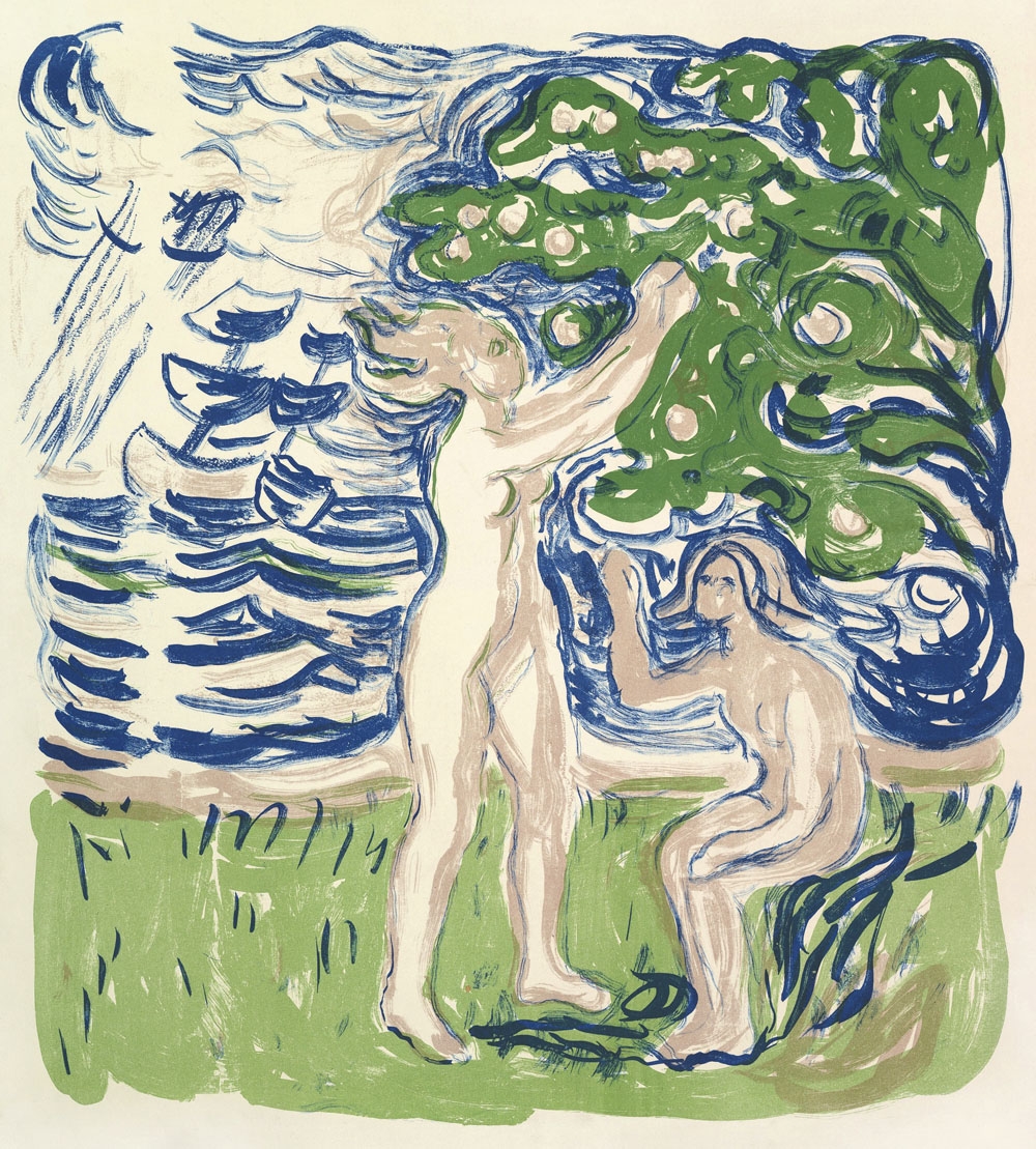 Girls Picking Apples (1915), Edvard Munch -  plakat Wymiar do wyboru: 30x40 cm