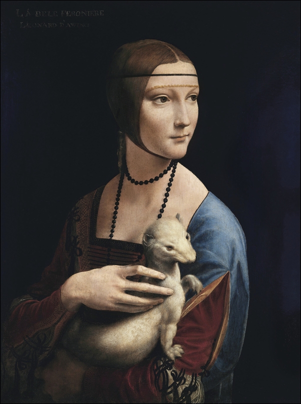 Lady with an Ermine (ca. 1490), Leonardo Da Vinci -  plakat Wymiar do wyboru: 50x70 cm