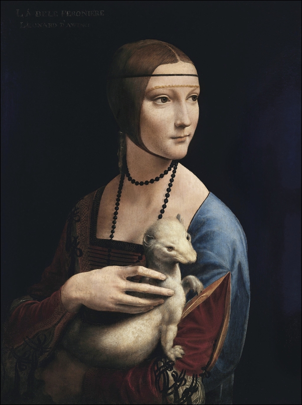 Lady with an Ermine (ca. 1490), Leonardo Da Vinci -  plakat Wymiar do wyboru: 60x80 cm