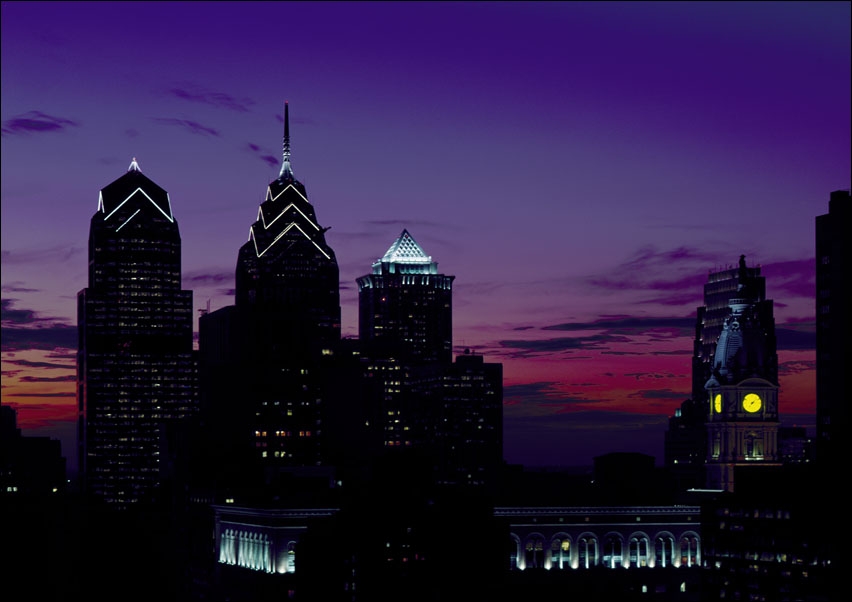Skylline of Philadelphia, Carol Highsmith - plakat 70x50 cm