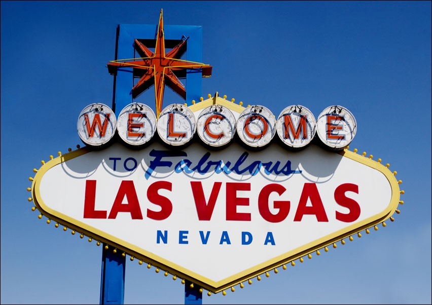 Sign in daytime, Las Vegas, Nevada., Carol Highsmith - plakat 100x70 cm