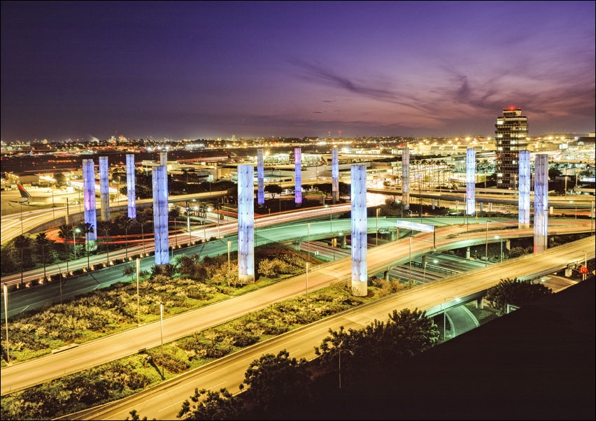 LAX Airport at night, California, Carol Highsmith - plakat Wymiar do wyboru: 50x40 cm
