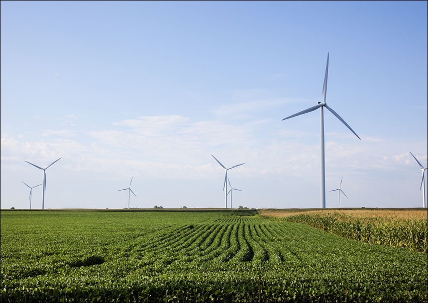 Wind Turbines in rural Missouri., Carol Highsmith - plakat 80x60 cm