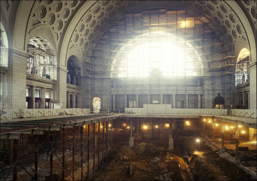 Union Station Great Hall during restoration in the 1980s., Carol Highsmith - plakat 40x30 cm