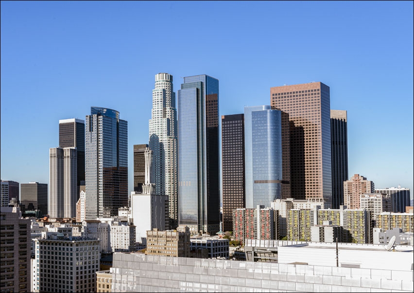 Skyline of Central Los Angeles, California, Carol Highsmith - plakat 40x30 cm