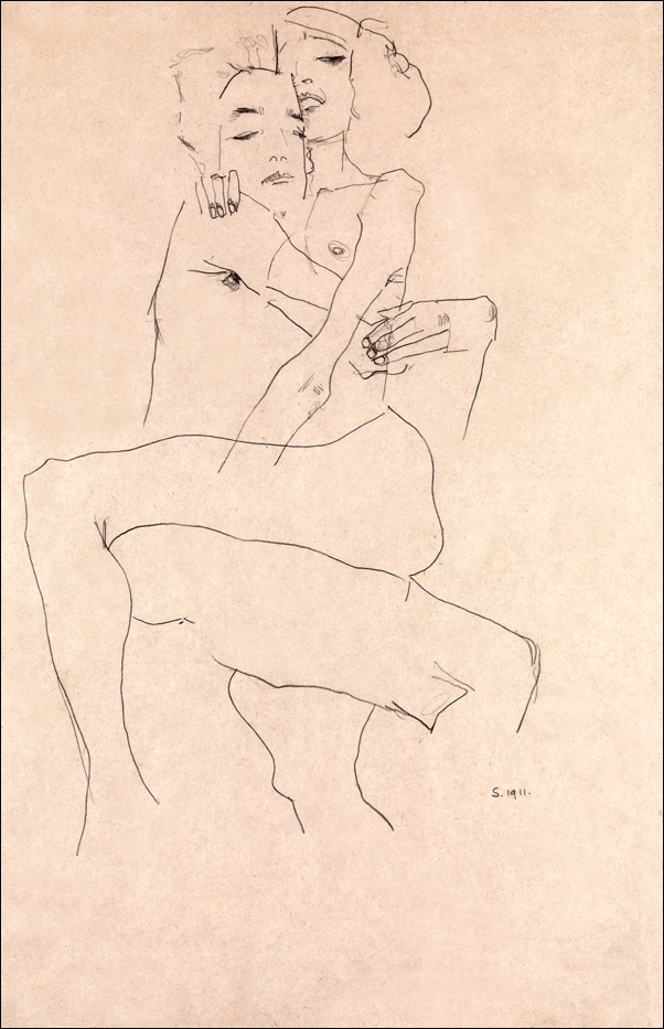 Couple Embracing, Egon Schiele - plakat Wymiar do wyboru: 40x50 cm