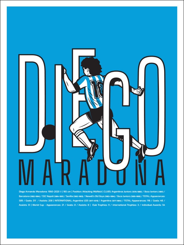 Diego Maradona, a - plakat Wymiar do wyboru: 50x70 cm