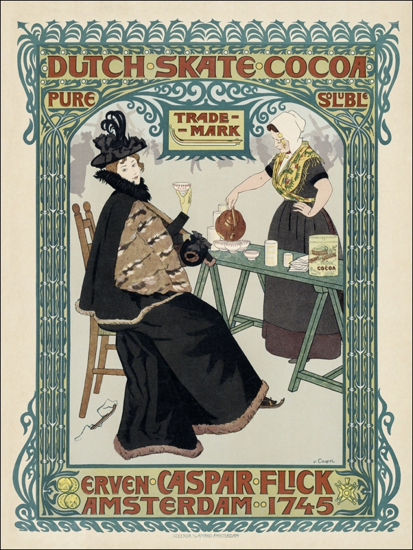 Advertentie van Steendrukkerij voorheen Amand, Johann Georg van Caspel - plakat 30x40 cm