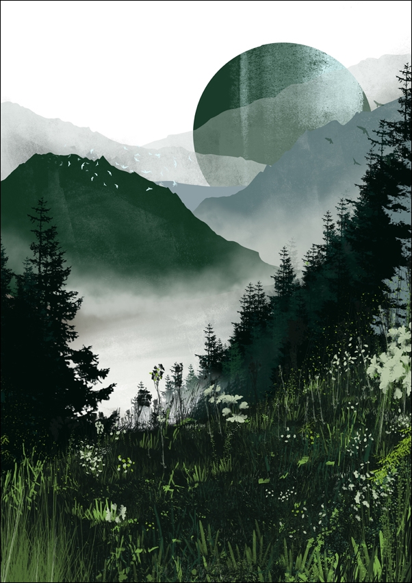Zielony księżyc - plakat 30x40 cm