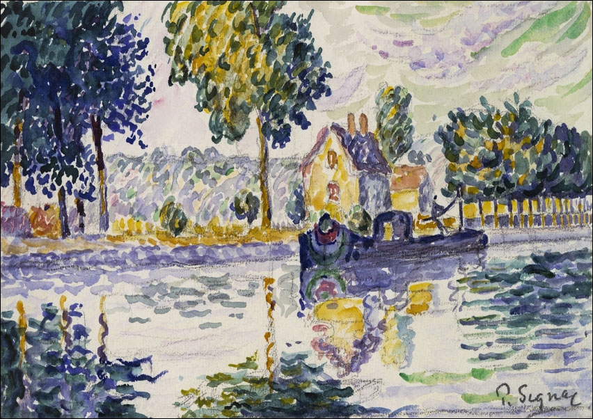 View of the Seine, Samois, Paul Signac - plakat 40x30 cm