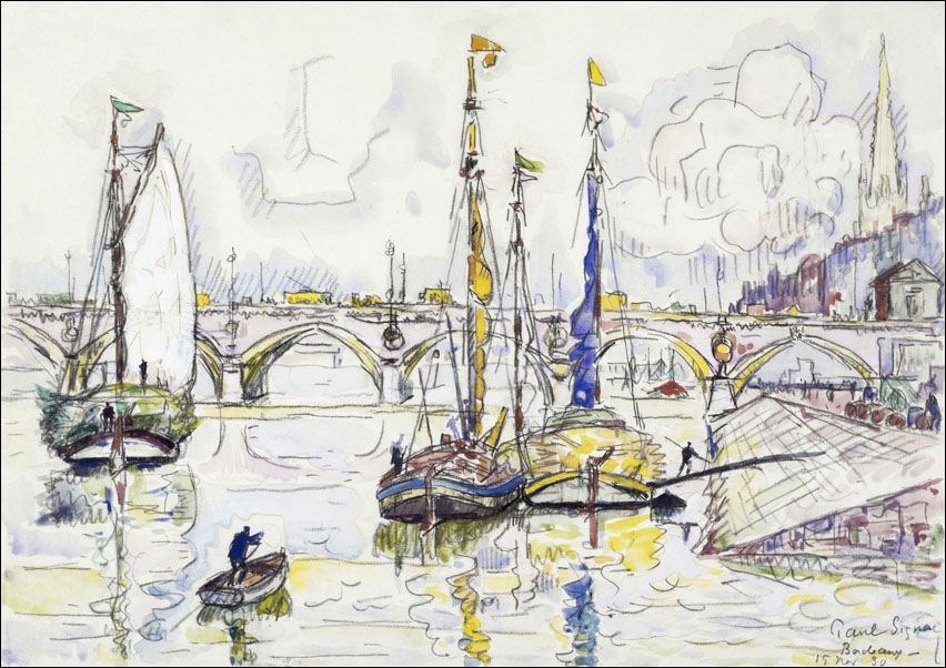 The port of Bordeaux, Paul Signac - plakat 100x70 cm