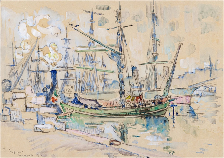 Marseille, Paul Signac - plakat 50x40 cm