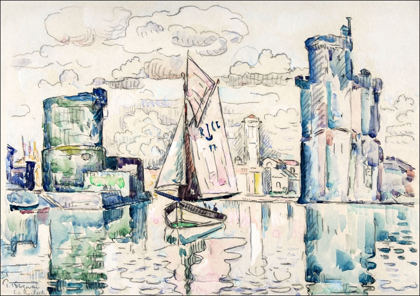 Entrance to the Harbor of La Rochelle, Paul Signac - plakat 59,4x42 cm