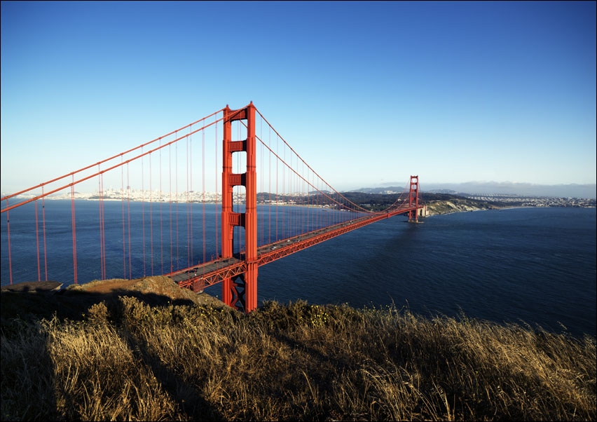 Golden gate bridge, San Fransisco USA, Carol Highsmith - plakat 29,7x21 cm