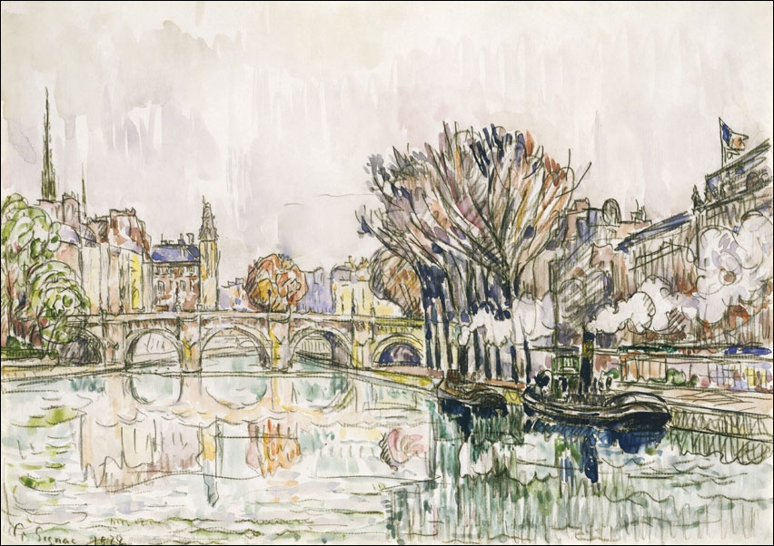 The Pont Neuf, Paris, Paul Signac - plakat 70x50 cm