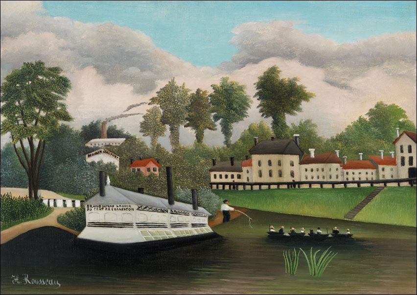 The Laundry Boat of Pont de Charenton, Henri Rousseau - plakat 50x40 cm
