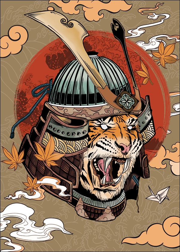 Tiger Samurai - plakat Wymiar do wyboru: 29,7x42 cm