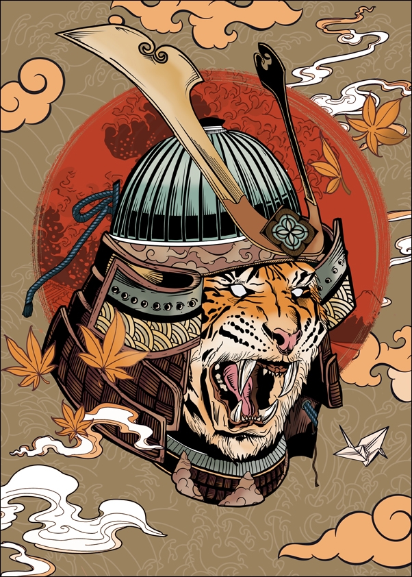 Tiger Samurai - plakat Wymiar do wyboru: 50x70 cm