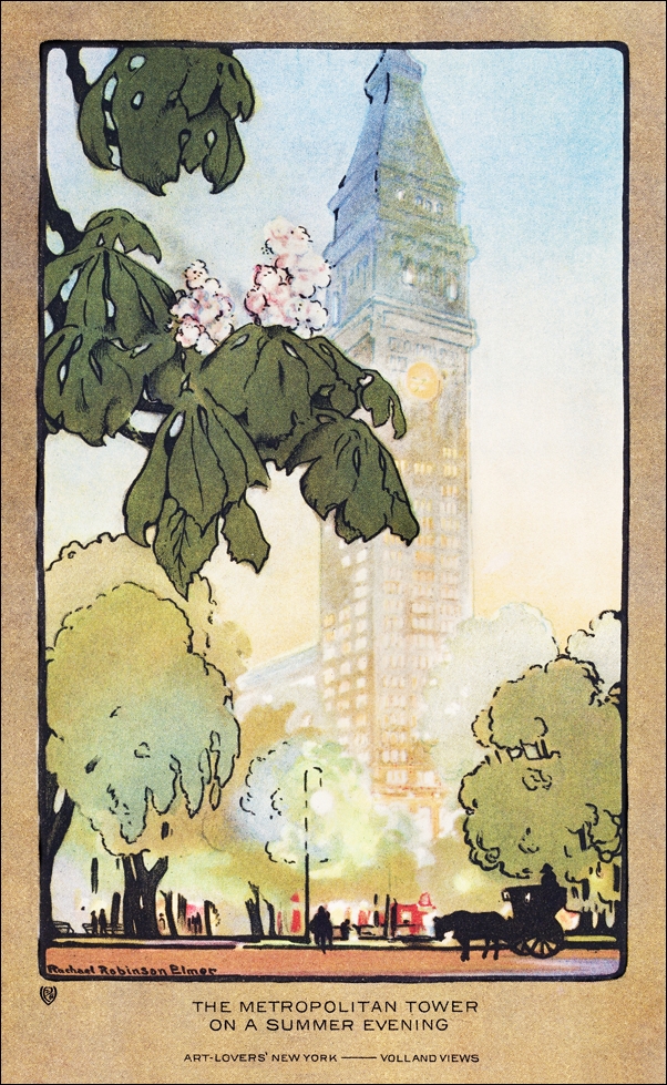 The Metropolitan Tower on A Summer Evening, Rachael Robinson Elmer - plakat 50x70 cm