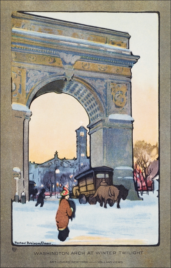 Washington Arch at Winter Twilight, Rachael Robinson Elmer - plakat 50x70 cm