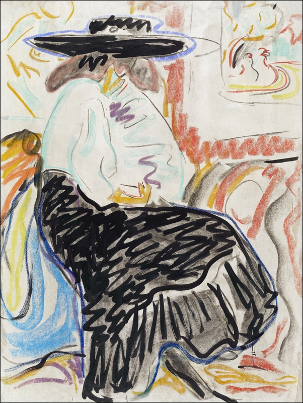Seated Woman in the Studio, Ernst Ludwig Kirchner - plakat 50x70 cm