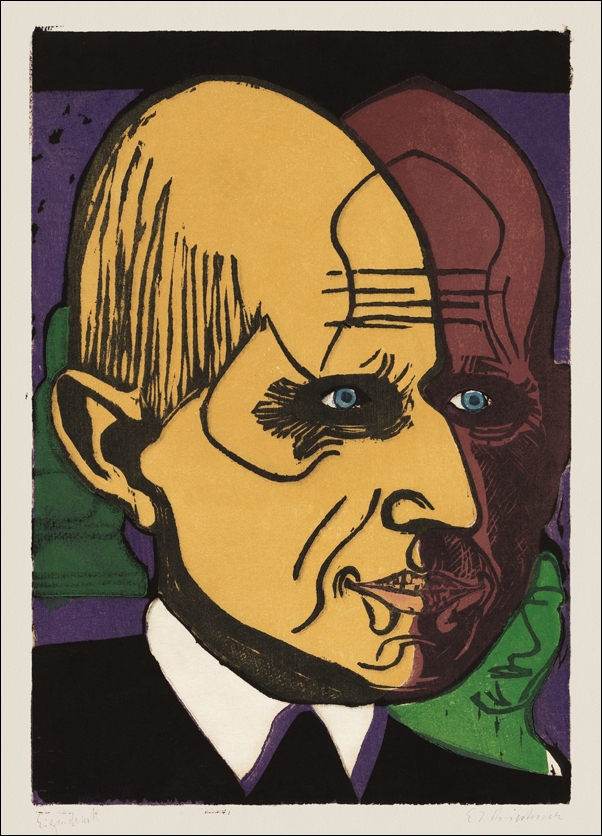 Head of Dr. Bauer, Ernst Ludwig Kirchner - plakat 30x40 cm