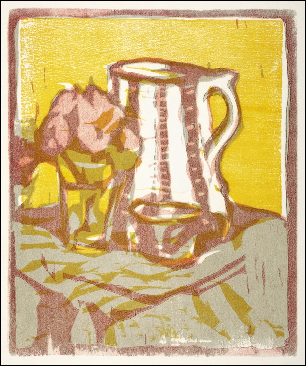 Still life with pitcher and flowers, Ernst Ludwig Kirchner - plakat 20x30 cm