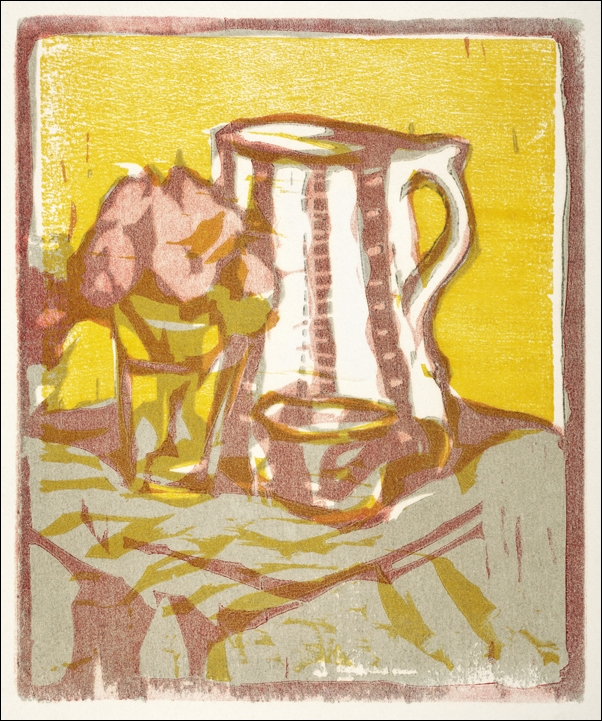 Still life with pitcher and flowers, Ernst Ludwig Kirchner - plakat 70x100 cm