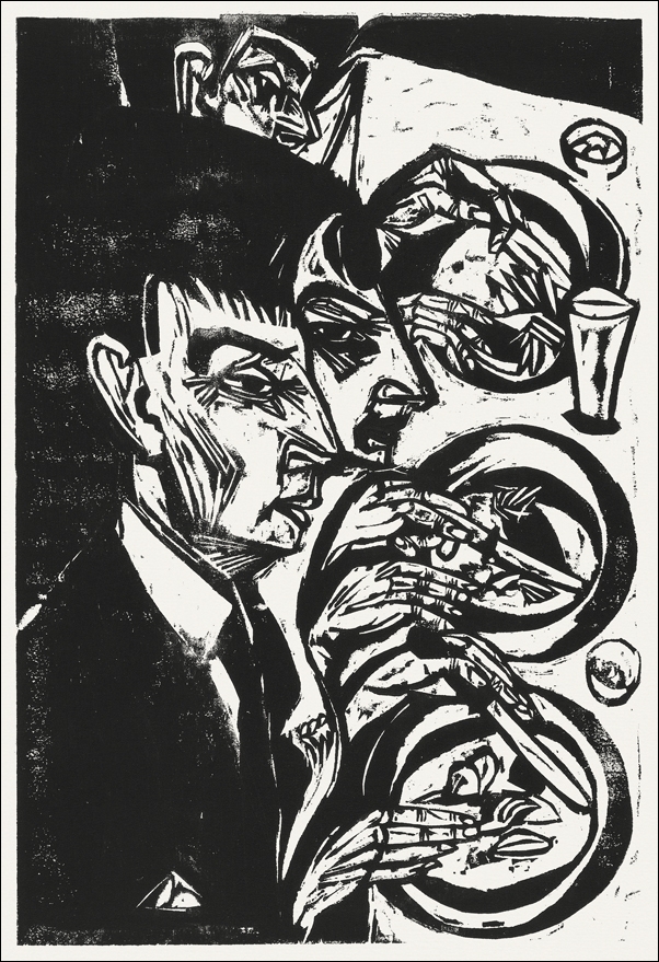 Nervous People at Dinner, Ernst Ludwig Kirchner - plakat 40x50 cm
