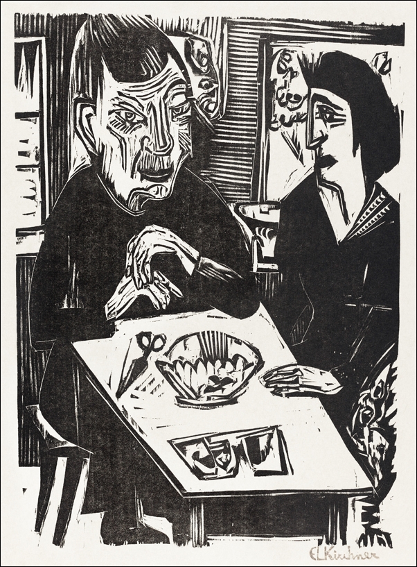 Old and Young Woman, Ernst Ludwig Kirchner - plakat 70x100 cm