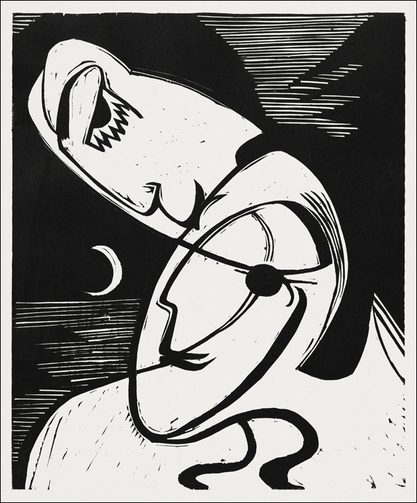 The Kiss, Ernst Ludwig Kirchner - plakat 21x29,7 cm