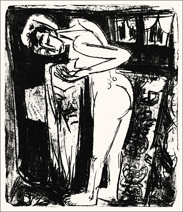 Standing Nude in a Room, Ernst Ludwig Kirchner - plakat 61x91,5 cm