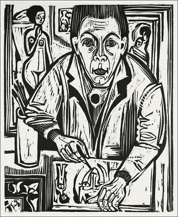 Self Portrait, Ernst Ludwig Kirchner - plakat 70x100 cm
