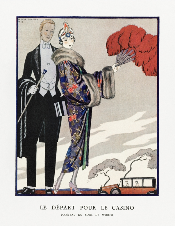 La saison des prunes mirabelles: Robe d’après-midi de Redfern, George Barbier - plakat 29,7x42 cm