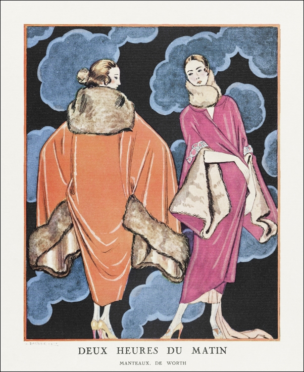 Vesper / Robes du soir, de Worth from Gazette du Bon Ton No. 8, George Barbier - plakat 29,7x42 cm