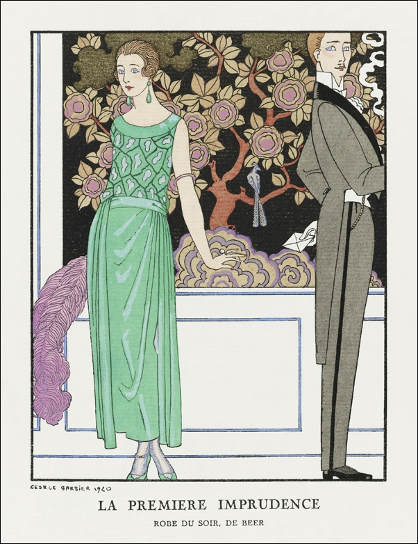 La premiere imprudence: Robe du soir, de Beer, George Barbier - plakat Wymiar do wyboru: 20x30 cm