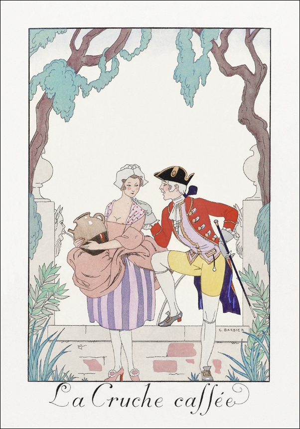 Costumes Parisiens, no. 3: Toilette d’Été, Toilette d’Été Blouson de Linon sur Jupe de foulard from Journal des Dames et des Modes, George Barbier - p