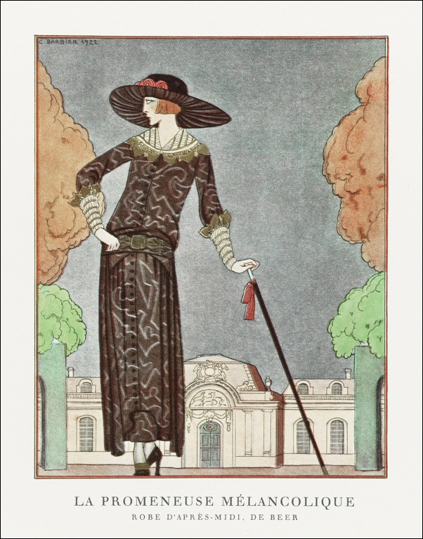 Amalfi. Robe, de Worth from Gazette du Bon Ton No. 7, Pl. 54, George Barbier - plakat 20x30 cm