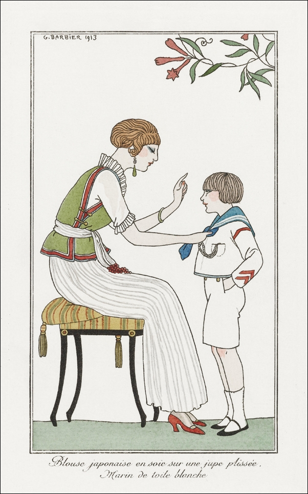 Costumes Parisiens, No. 51: Pour St. Moritz from Journal des Dames et des Modes, George Barbier - plakat 42x59,4 cm