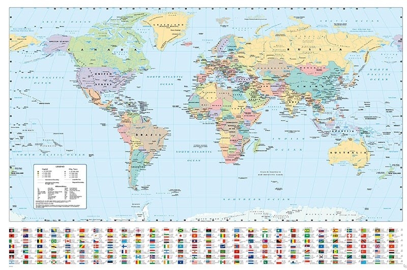 Polityczna Mapa Świata 2023 - plakat