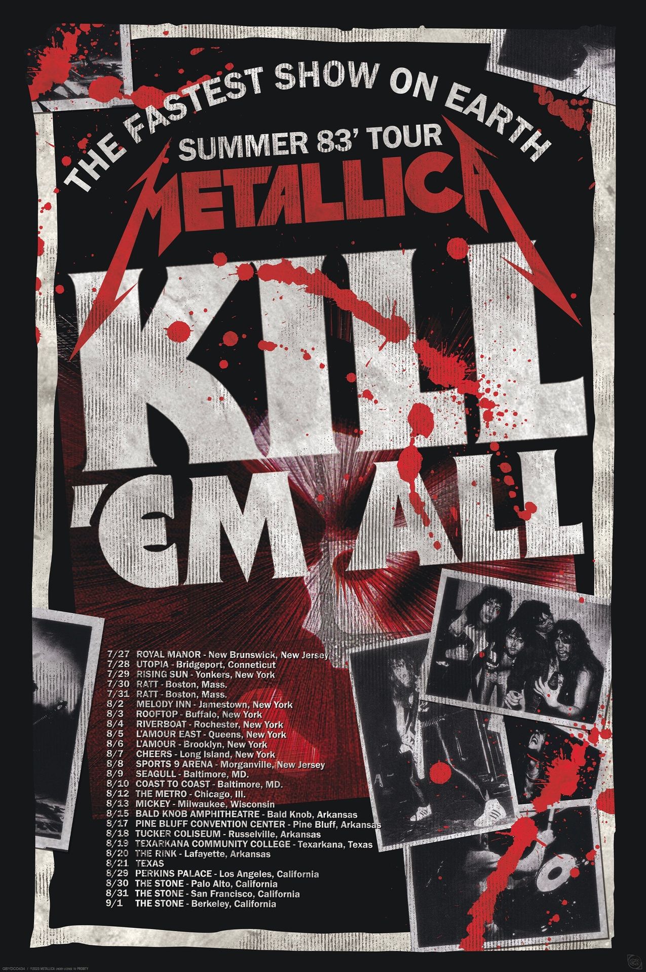 Metallica Killem All 83 Trasa Koncertowa - plakat