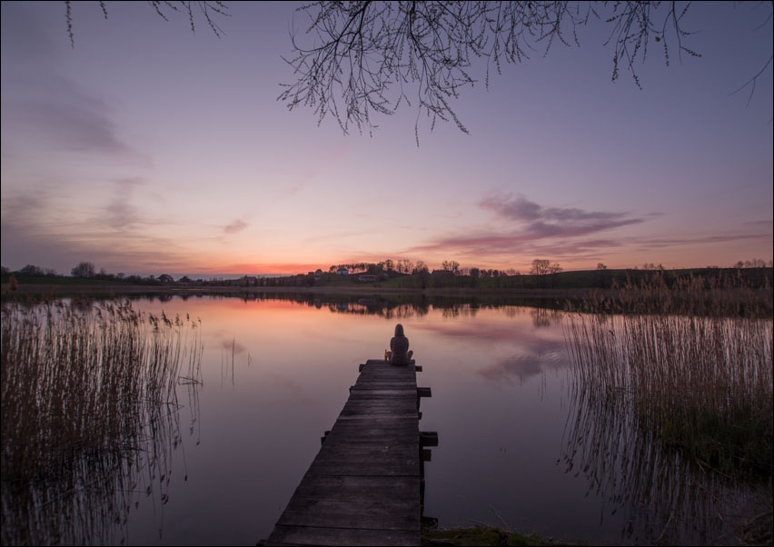 Kładka nad stawem - plakat Wymiar do wyboru: 100x70 cm