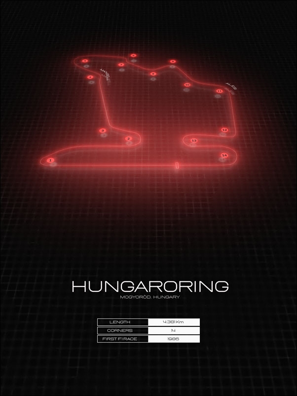 Red bull ring, Węgry, black - plakat Wymiar do wyboru: 30x40 cm