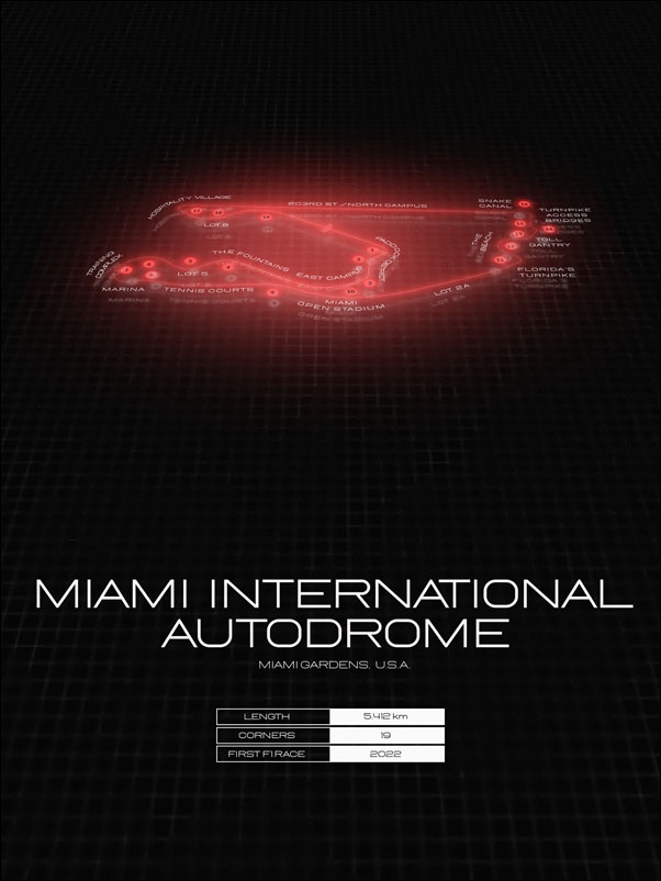 Red bull ring, Miami, black - plakat Wymiar do wyboru: 20x30 cm