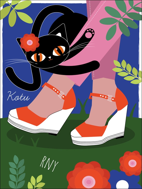 KOTUrny niebieskie - plakat Wymiar do wyboru: 50x70 cm