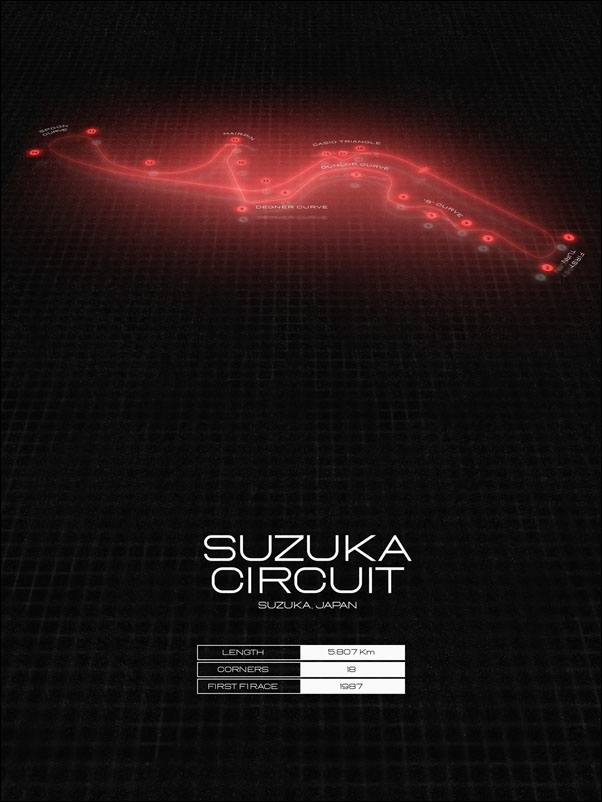 Red bull ring, Japonia, black - plakat Wymiar do wyboru: 30x40 cm